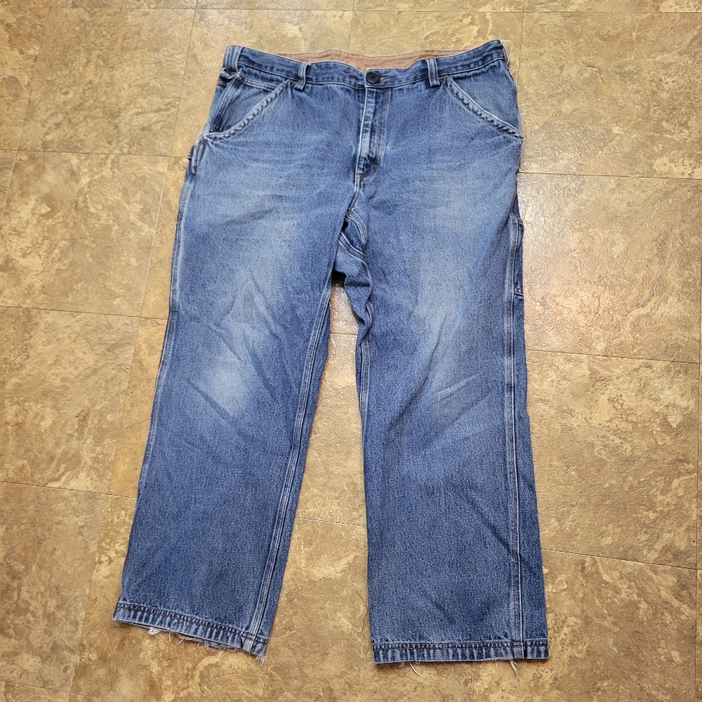 Duluth Trading Co Ballroom Carpenter Jeans Mens 39x29 (Tag42x30) Blue Relaxed